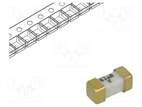 Fusível: baixa tensão, super-imediato, 62mA, 125V.