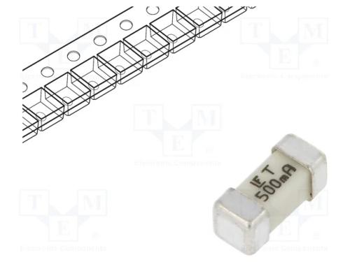 Fusível: baixa tensão, retardado, 500mA, 125VAC, .