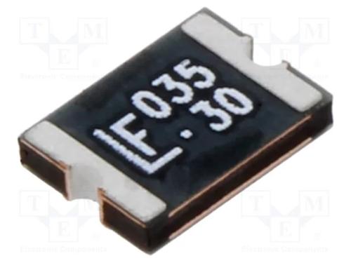 Fusível: de polímero PTC, rápido, 0,35A, 30V, 30V.