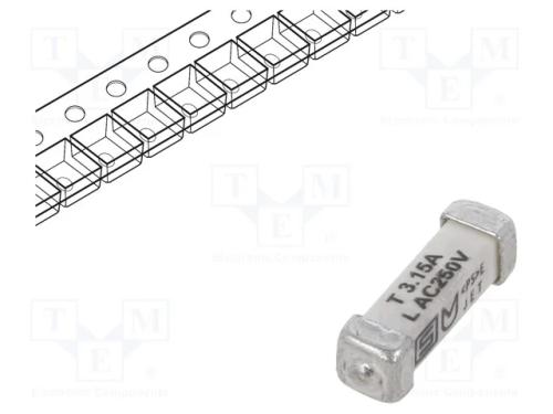 Fusível: baixa tensão, retardado, 3,15A, 250VAC, .