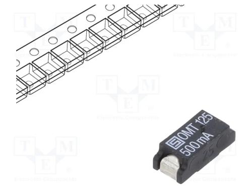 Fusível: baixa tensão, retardado, 500mA, 125VAC, .