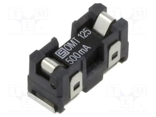 Fusível: baixa tensão, retardado, 500mA, 125VAC, .