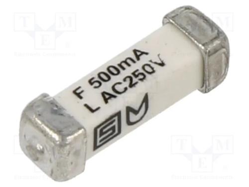 Fusível: baixa tensão, rápido, 500mA, 250VAC, 125.