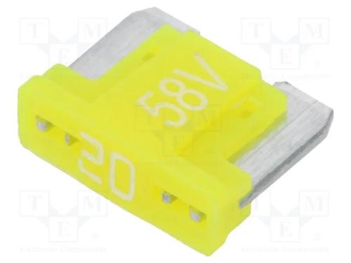 Fusível: Baixa Tensão, 20a, 58vdc, Automotivo, 11mm