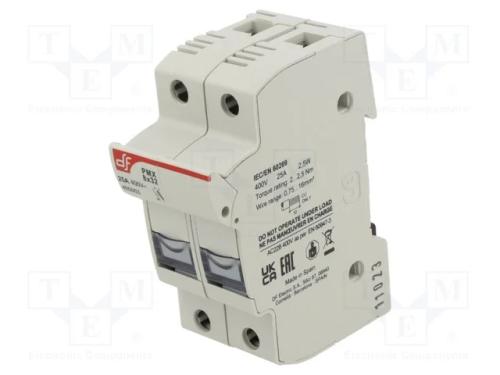 Tomada, Fusíveis Cilíndricos, 8x32mm, para Trilho Din, 25a, Ip20