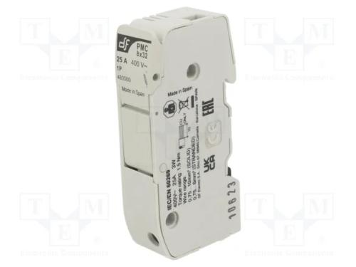 Tomada, Fusíveis Cilíndricos, 8x32mm, para Trilho Din, 25a, Ip20
