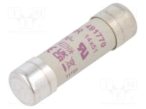 Fusível: Baixa Tensão, Ar, 50a, 690vac, 700vdc, 14x51mm