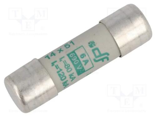Fusível: Baixa Tensão, Am, 6a, 500vac, 14x51mm