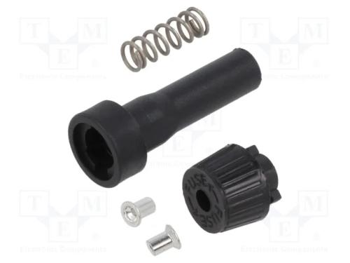 Tomada, Fusíveis Cilíndricos, 6,3x32mm, com Fio, Imax: 10a, Preta