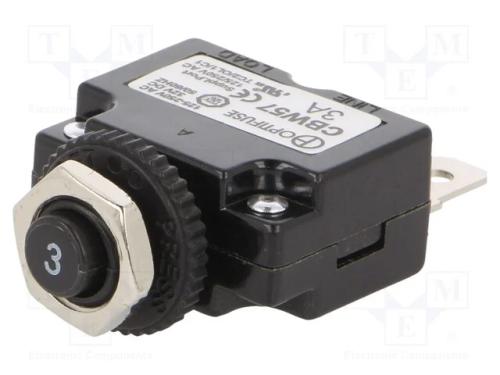 Fusível: Térmico, 3a, Imax: 1ka, 125v,250v, 32vdc,50vdc