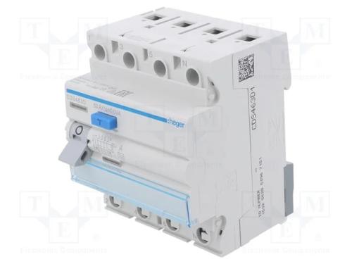 Interruptor de Corrente Diferencial, Inom: 63a, Polos: 3+N, Ip20