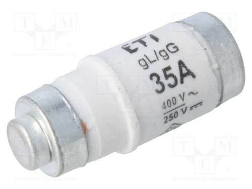 Fusível: Baixa Tensão, Gg,Gl, 35a, 400vac, 250v, Industrial, D02