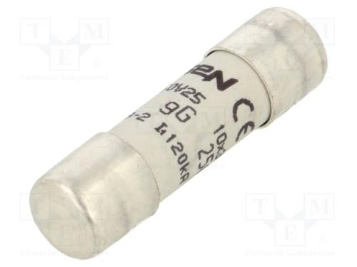 Fusível: Baixa Tensão, Gg,Retardado, 25a, 500vac, 250vdc, 10x38mm