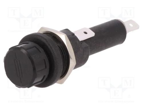 Tomada, Fusíveis Cilíndricos, 6,3x32mm, 250v, No Painel, Preta
