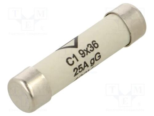 Fusível: Baixa Tensão, Gg, 25a, 400vac, Cilíndrico,Industrial