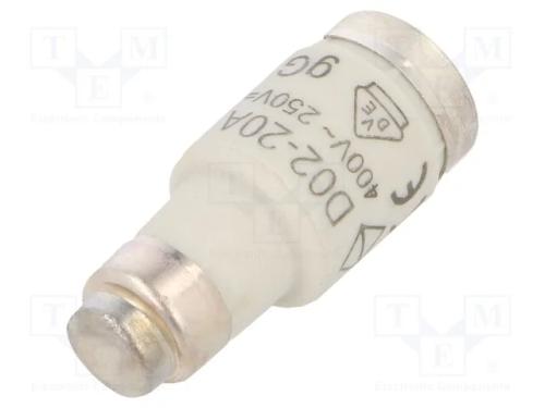 Fusível: Baixa Tensão, Gg,Retardado, 20a, 400vac, 250vdc, D02