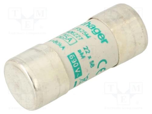 Fusível: Baixa Tensão, Am, 25a, 690vac, Cilíndrico,Industrial