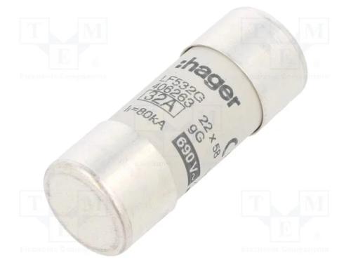 Fusível: Baixa Tensão, Gg, 32a, 690vac, Cilíndrico,Industrial