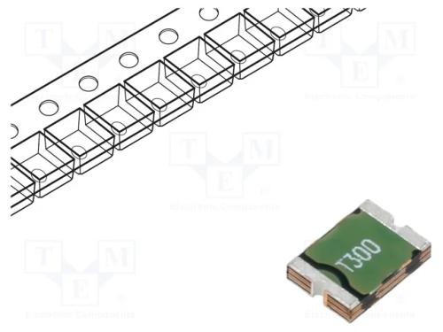 Fusível: de polímero PTC, 3A, Imax: 100A, SMD, PT.