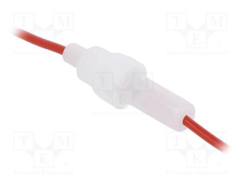 Tomada, Fusíveis Cilíndricos, 5x20mm, com Fio, Imax: 1,165a, 23awg
