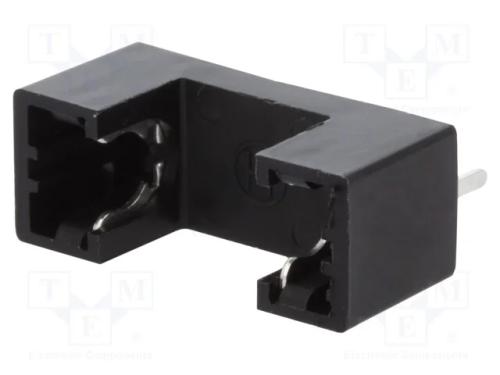 Tomada, Fusíveis Cilíndricos, 5x20mm, 6a, Raster: 21,4mm, Preta
