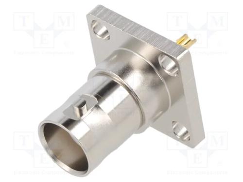 Tomada, BNC, fêmea, simples, 50O, solda, PTFE