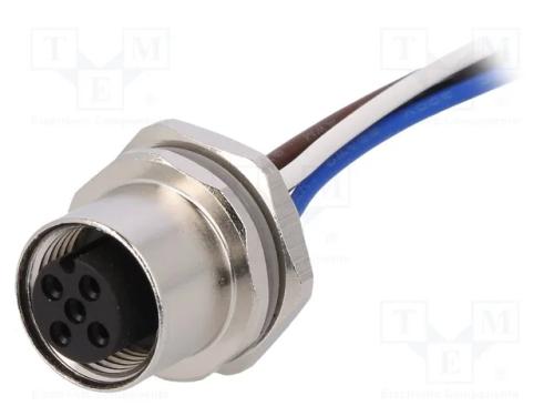 Tomada, M12, Pin: 4, Fêmea, Código A-Devicenet / Canopen, Fios
