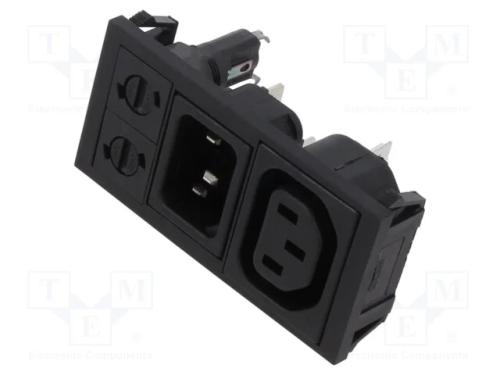Conector: de alimentação, tomada, macho + fêmea, .