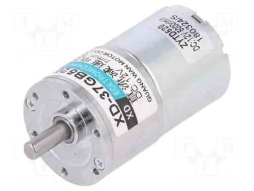 Motor: DC, com transmissão, 12VDC, 2,19A, Eixo: i.