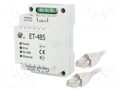 Conversor, Rs485/Ethernet, 10/100 Base-T,Rs485, 100mbps, 230vac