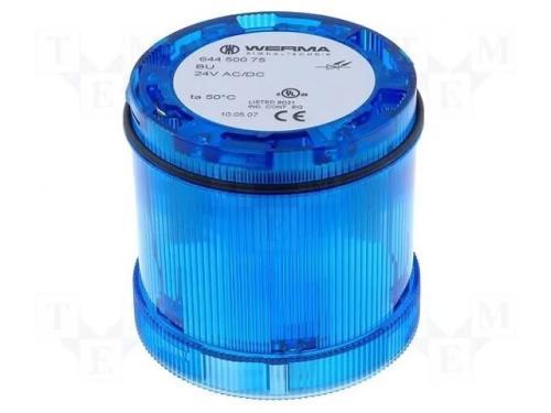 Sinalizador: Luminoso, Led, Azul, 24vdc, 24vac, Ip65, 70x65mm
