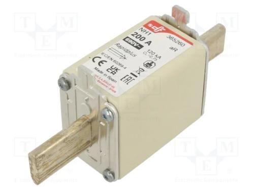 Fusível: Baixa Tensão, Ar, 200a, 690vac, 550vdc, Prateado, Nh1