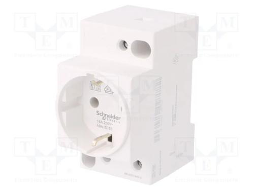 Tomada tipo F (Schuko), 250VAC, 16A, para trilho .