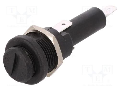 Tomada, Fusíveis Cilíndricos, 6,3x32mm, 250v, No Painel, Preta