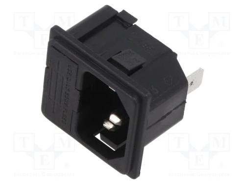 Conector: de alimentação, tomada, macho, 10A, 250.