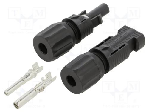 Conector: solares, macho + fêmea, 2,5÷6mm2, ficha.