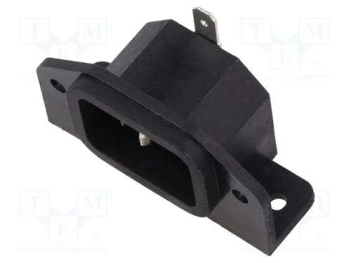 Conector: de alimentação, tomada, macho, para pai.