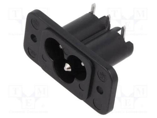 Conector: de alimentação, tomada, macho, 2,5A, 25.