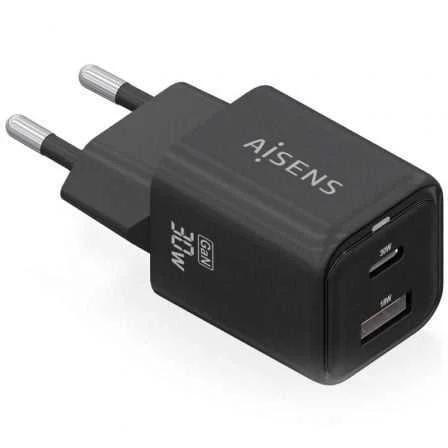 Cargador Gan de Pared Aisens Asch-30w2p021-Bk/ 1x