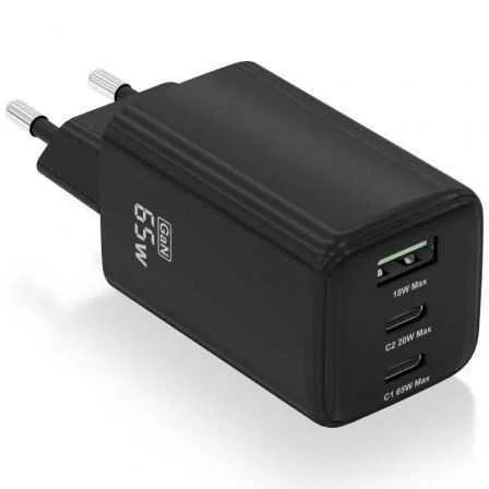 Cargador Gan de Pared Aisens Asch-65w3p042-Bk/ 2x.