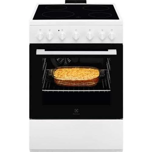 Fogão Electrolux Lkr620066w Eléctrico Vitrocerâmico 4 Zonas + Forno 57l Lkr620066w Preto/Branco