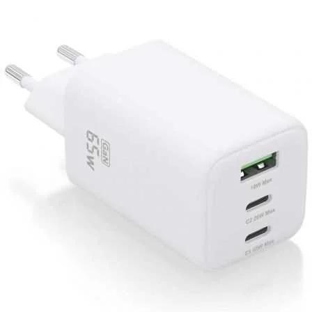 Carregador de Parede Aisens Asch-65w3p041-W/ 2xu Gan