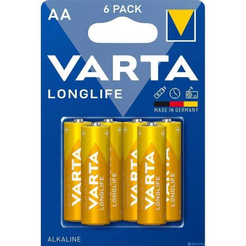 Pilha Alcalina Varta R6 (Aa) Longlife 6 Unidades