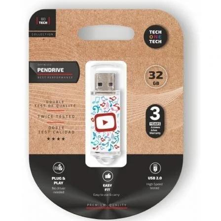 Pendrive 32gb Tech One Tech Video Dream Usb 2.0