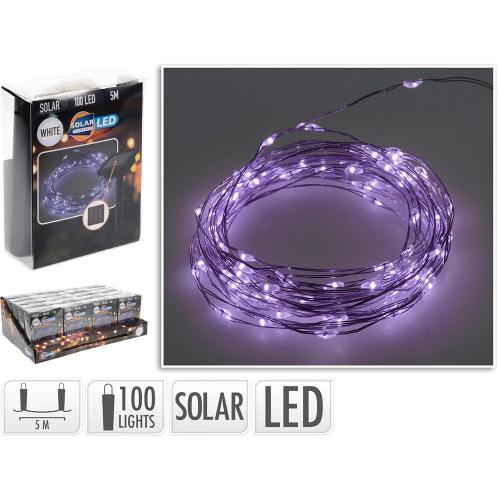 Guirlanda de Micro Led, Violeta, 100 Leds, Solar,.