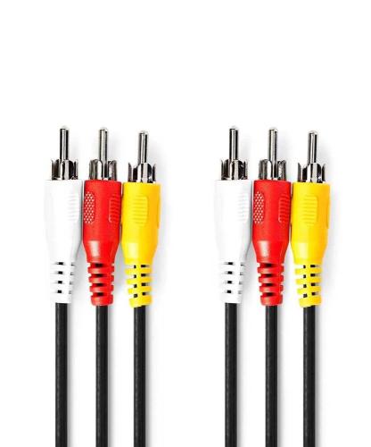 Cabo de Vídeo Composto 3x Rca Macho 3x Rca Macho 3x Rca Ma.