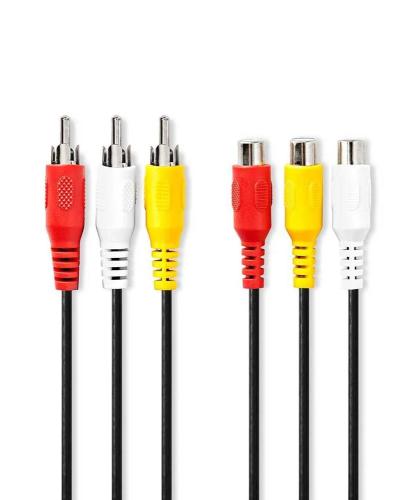 Cabo de Vídeo Composto 3x Rca Macho 3x Rca Ele.