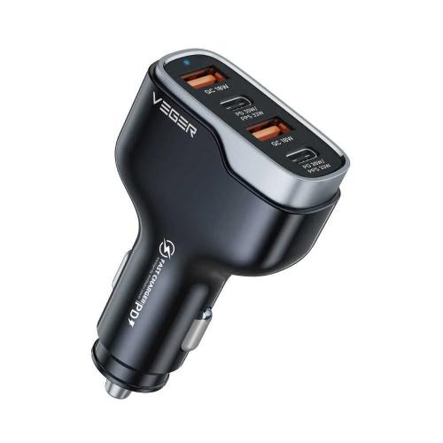 Veger Car Charger 2 X Usb a + 2 X Type C Pd Qc 3a.
