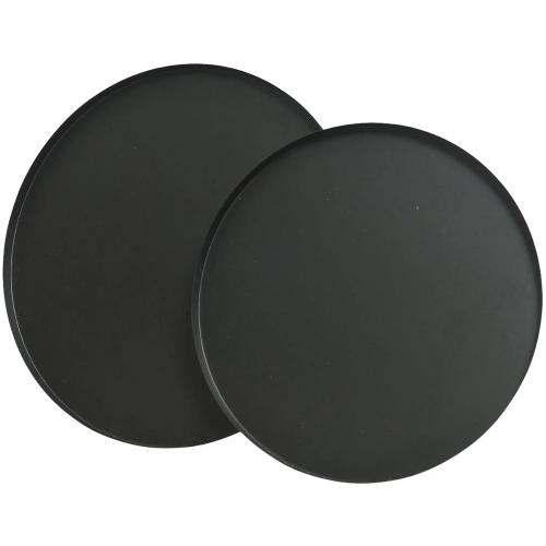 Jogo de 2 Bandejas de Aço Preto Mate, Ø35cm.