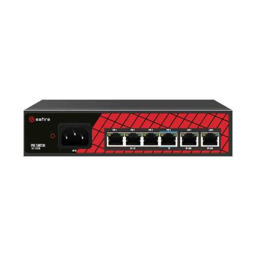 Safire Switch Hi-Poe - 4 Portas Poe + 2 Uplink Rj.
